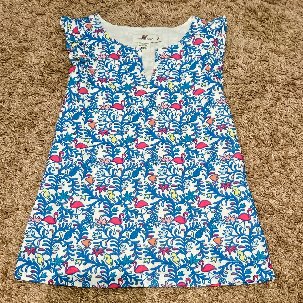 Vineyard Vines Floral Flamingo Dress